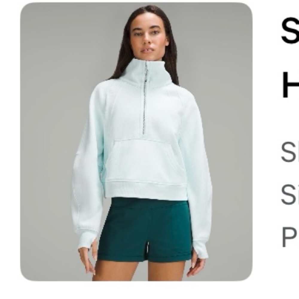 Lululemon Scuba Oversized Funnel Neck Half Zip in Sheer Blue Size M/L